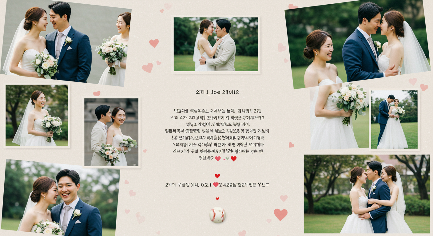 야구선수가 SNS에서 결혼 소식을 전하는 감동적인 순간