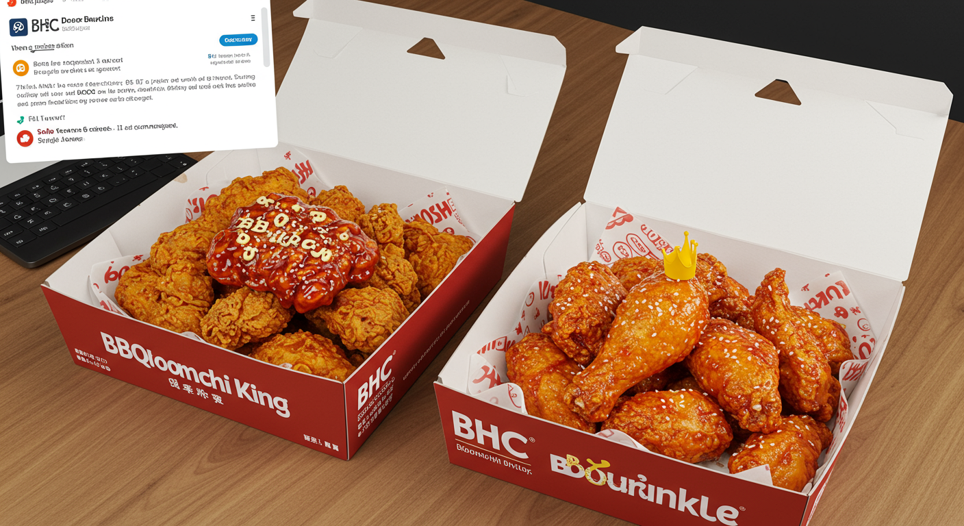 두 가지 치즈 시즈닝이 돋보이는 한국 프라이드 치킨
