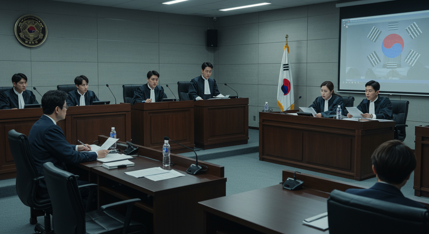 서울중앙지법 법정에서 판사와 변호사가 열띤 논쟁을 벌이는 장면