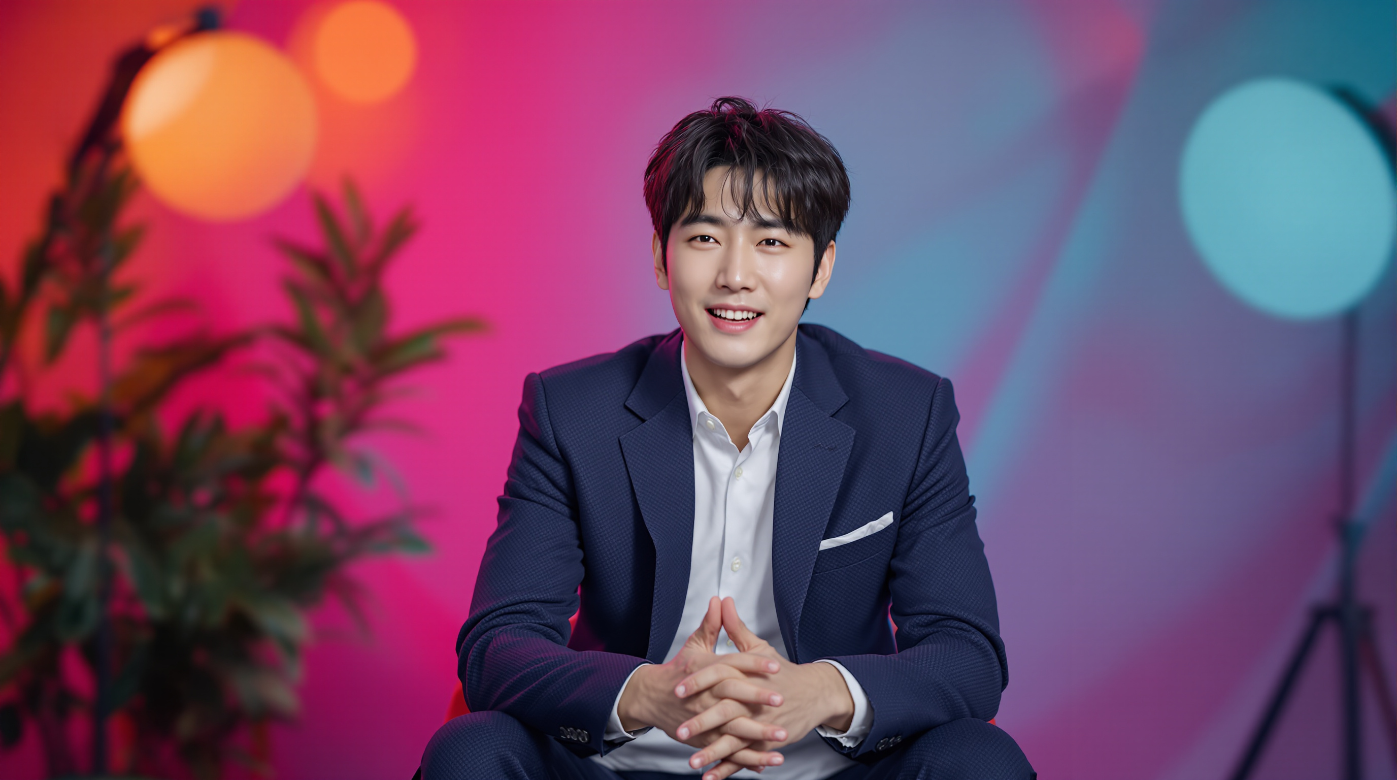 다양한 표정과 감정을 표현하며 스튜디오에서 포즈를 취하는 배우 이이경