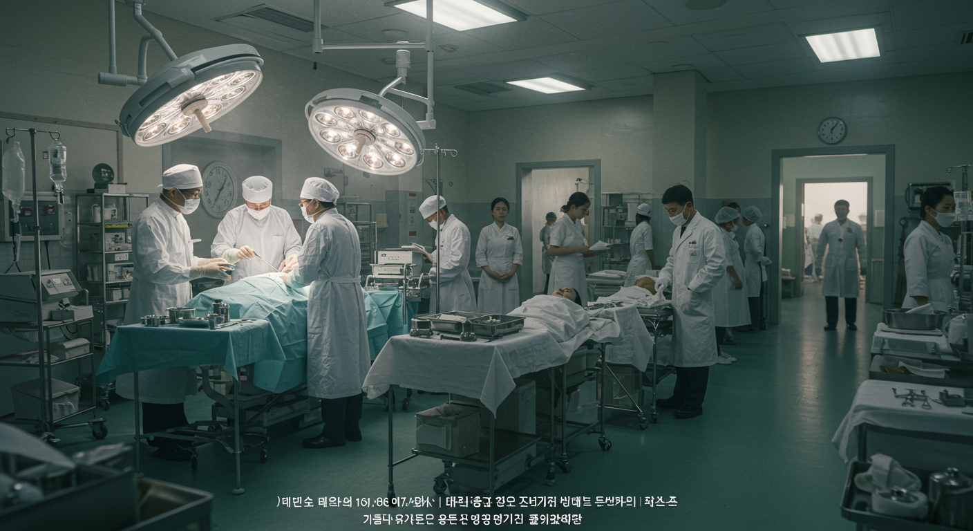 최초의 현대식 병원에서 의료진이 수술을 진행하는 활기찬 분위기
