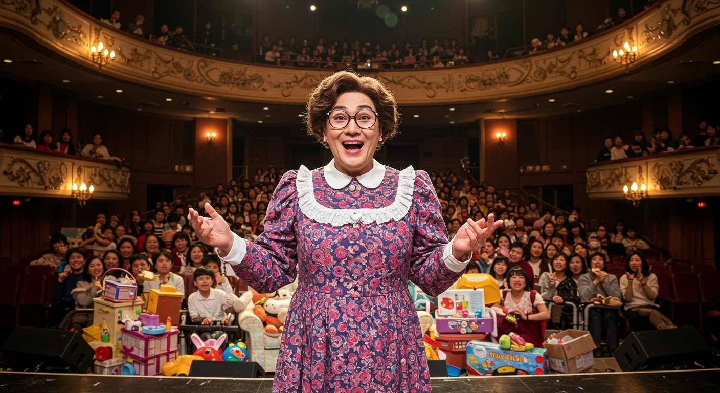 관객을 사로잡는 카리스마로 무대에서 연기하는 배우
