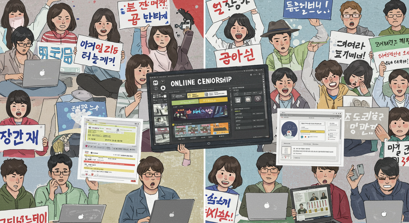여러 플랫폼에서 온라인 검열에 저항하는 한국 사용자들
