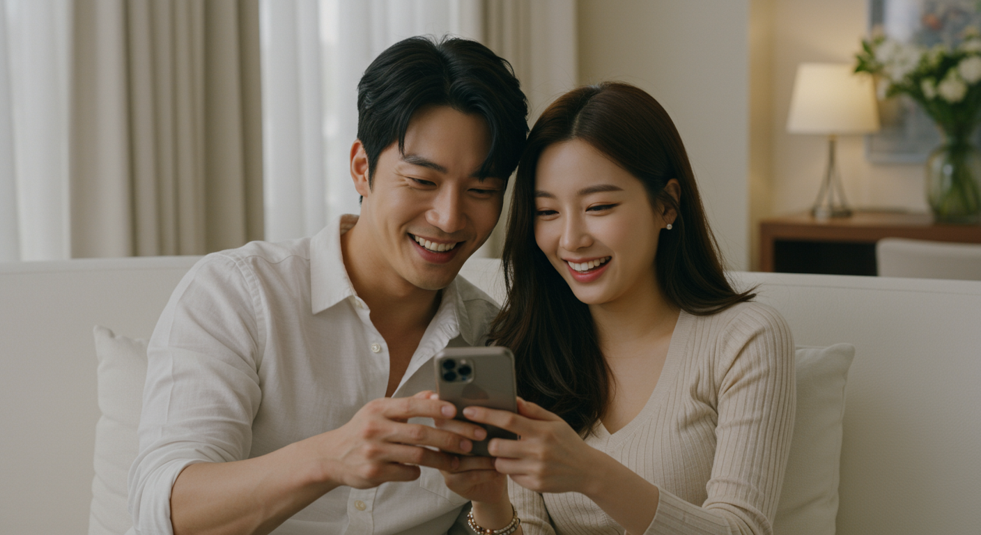 소셜 미디어 플랫폼에서 사생활과 공적인 삶 사이 균형을 유지하며 순간들을 공유하는 유명인 커플