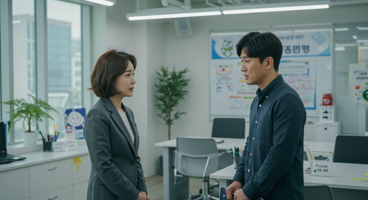 도시 사무실에서 정책을 논의하는 보호 전문가와 부모