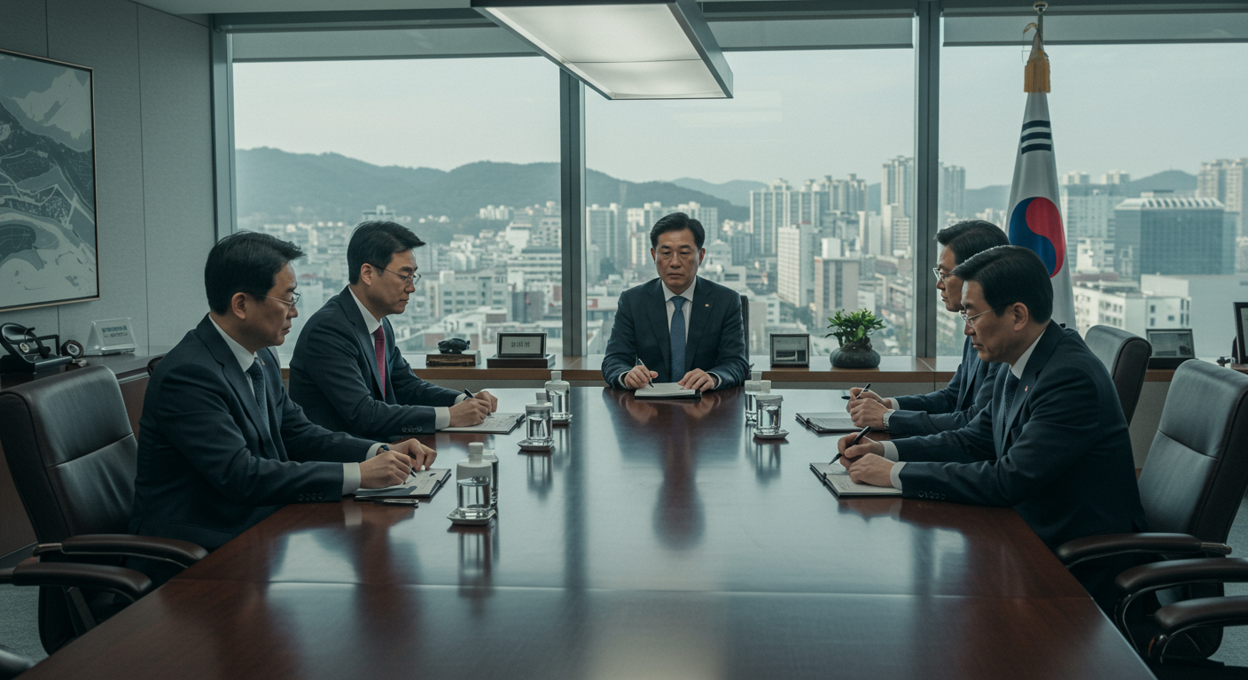 현대적인 사무실에서 경제적 문제를 논의하는 비즈니스 회의