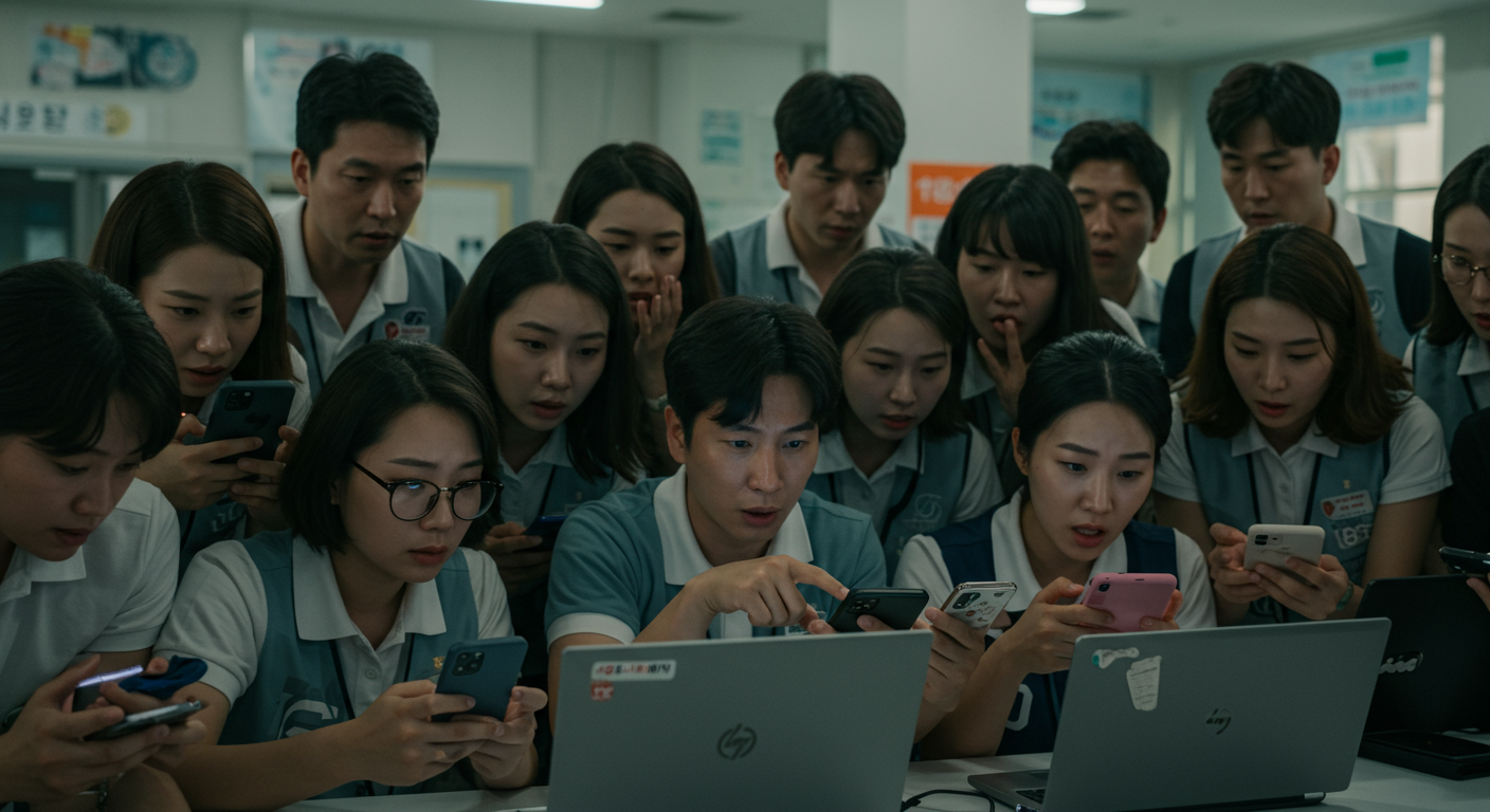유명 유튜버 납치 사건 뉴스를 읽고 있는 한국 커뮤니티의 모습