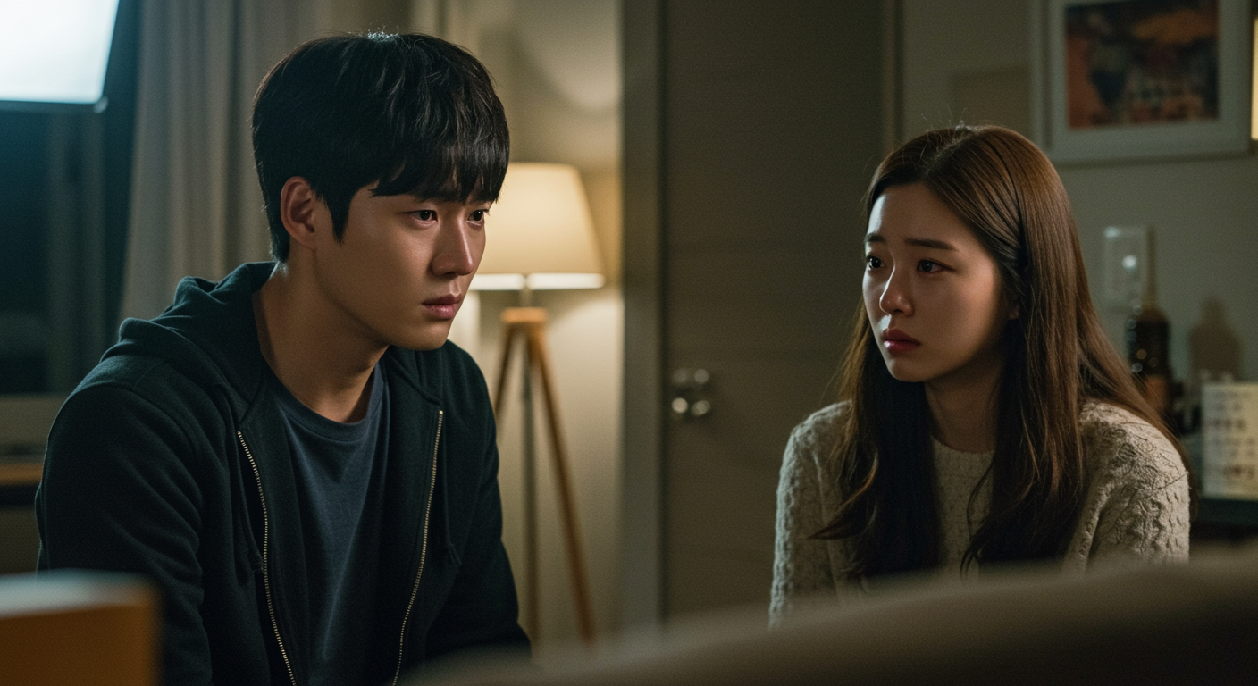 감정 표현을 극대화하기 위해 의도적으로 '마'를 활용하는 한국 드라마 촬영 현장 모습