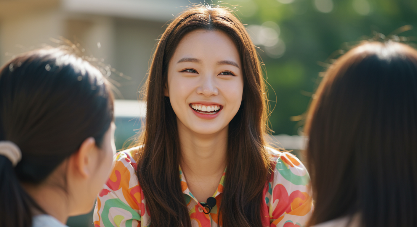 주변 사람들과 교감하며 태양처럼 따스함과 긍정성을 발산하는 한국 여성