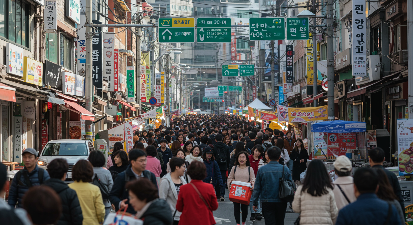 보냉백을 들고 다니며 축제를 즐기는 관람객들과 혼잡한 거리 풍경