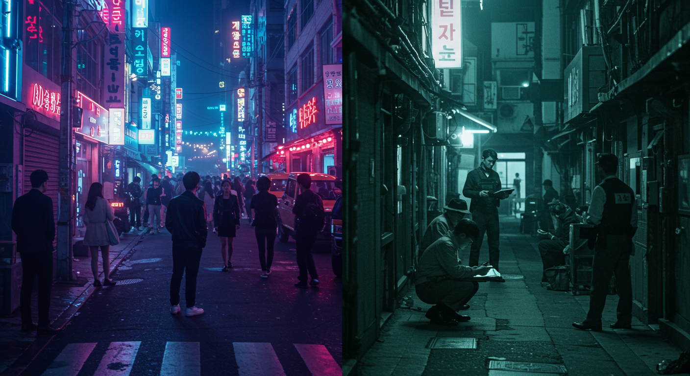 번화한 강남 밤문화 속에서 정보를 모으는 은밀한 인물들