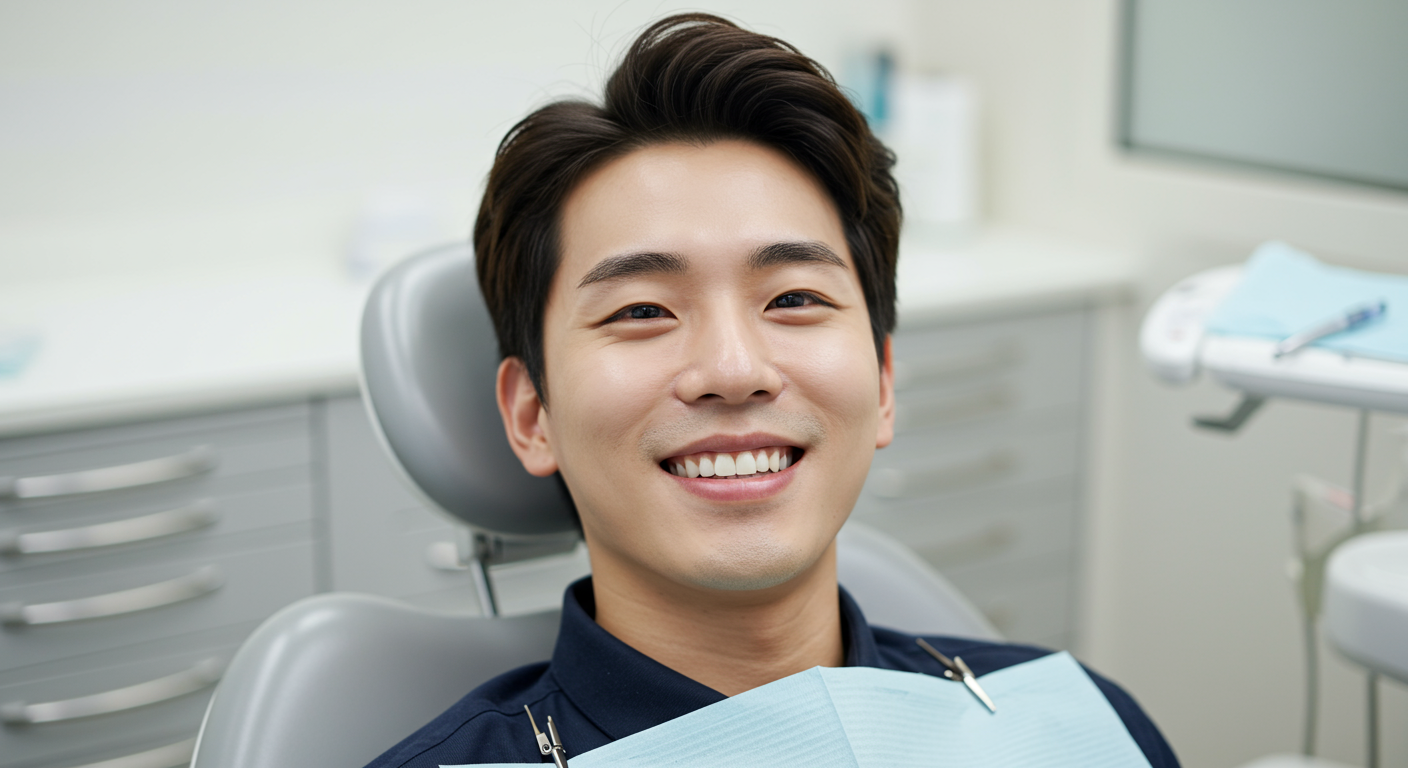 시술 후 만족스러운 표정을 짓고 있는 환자의 모습