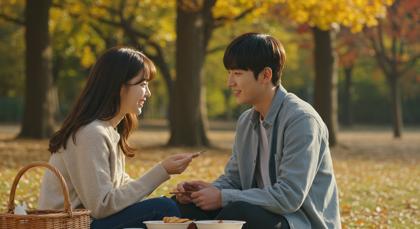 TV쇼를 통해 연결된 후 일상 속 사랑을 나누는 커플의 모습
