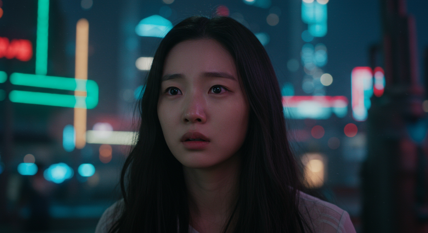 인간적인 감정을 경험하는 업그레이드된 안드로이드 클레어를 연기하는 배우