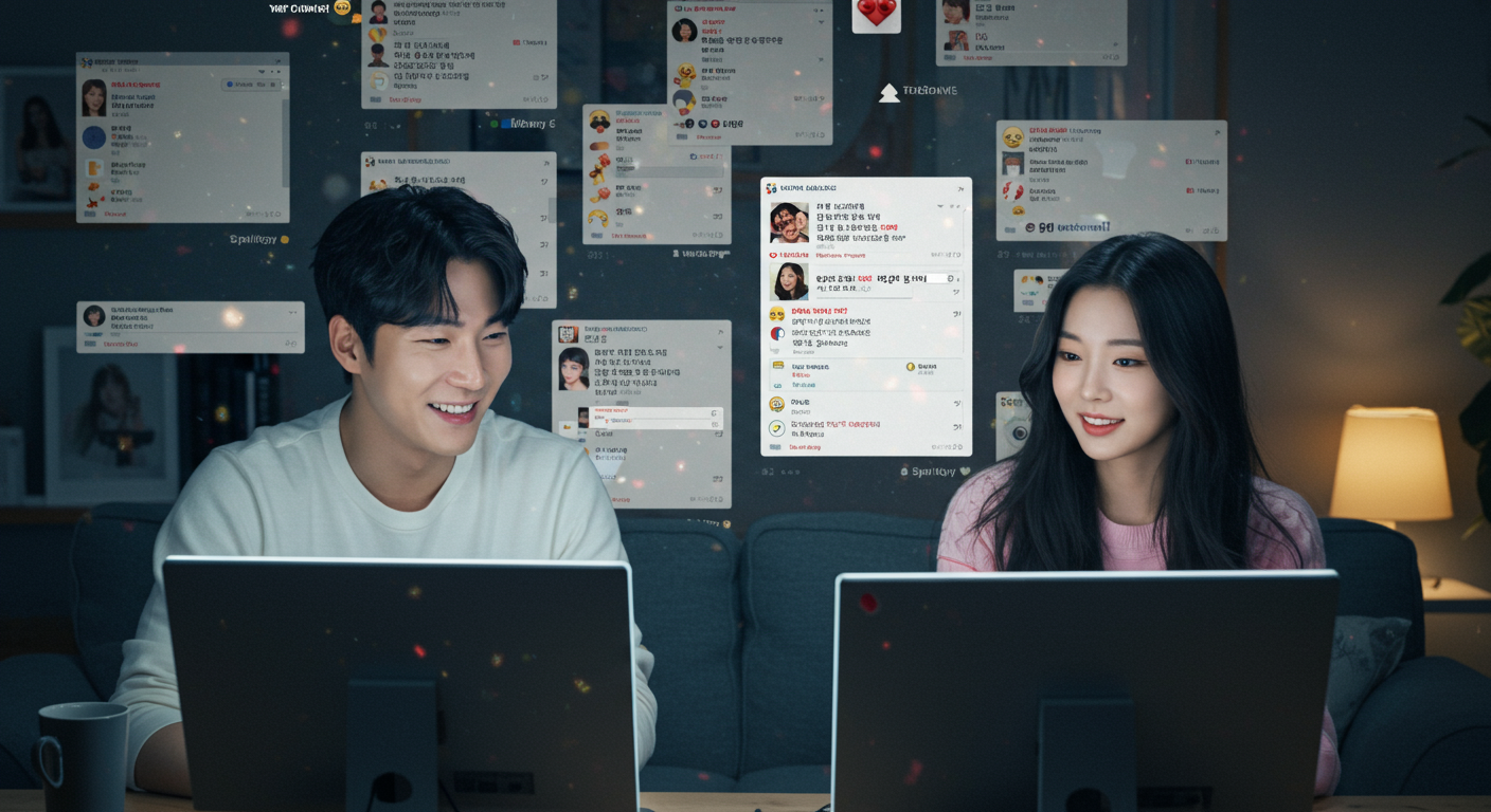 유명인 부부의 자녀 출생 소식이 온라인 커뮤니티에서 화제가 되는 모습