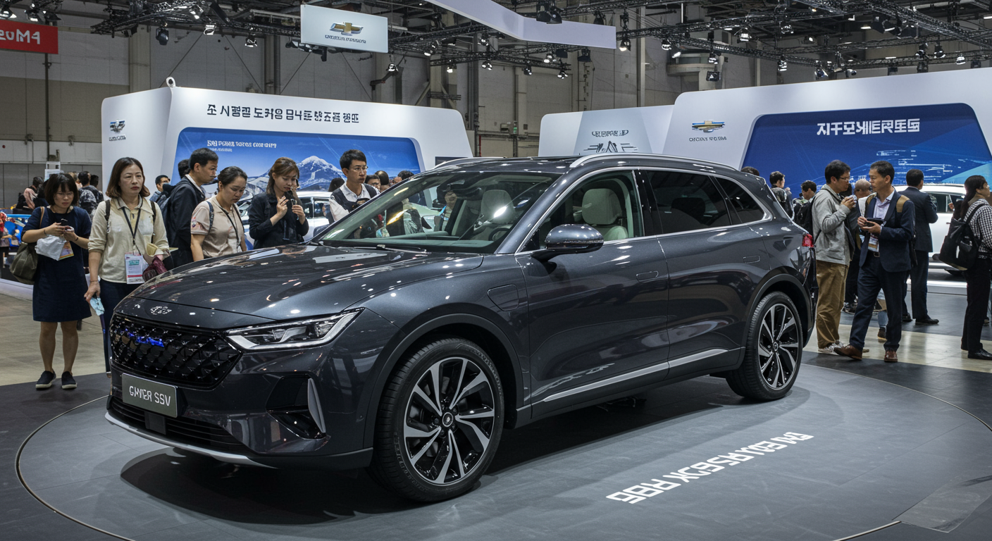 한국 자동차 박람회에서 주목받는 세련된 중국 전기 SUV