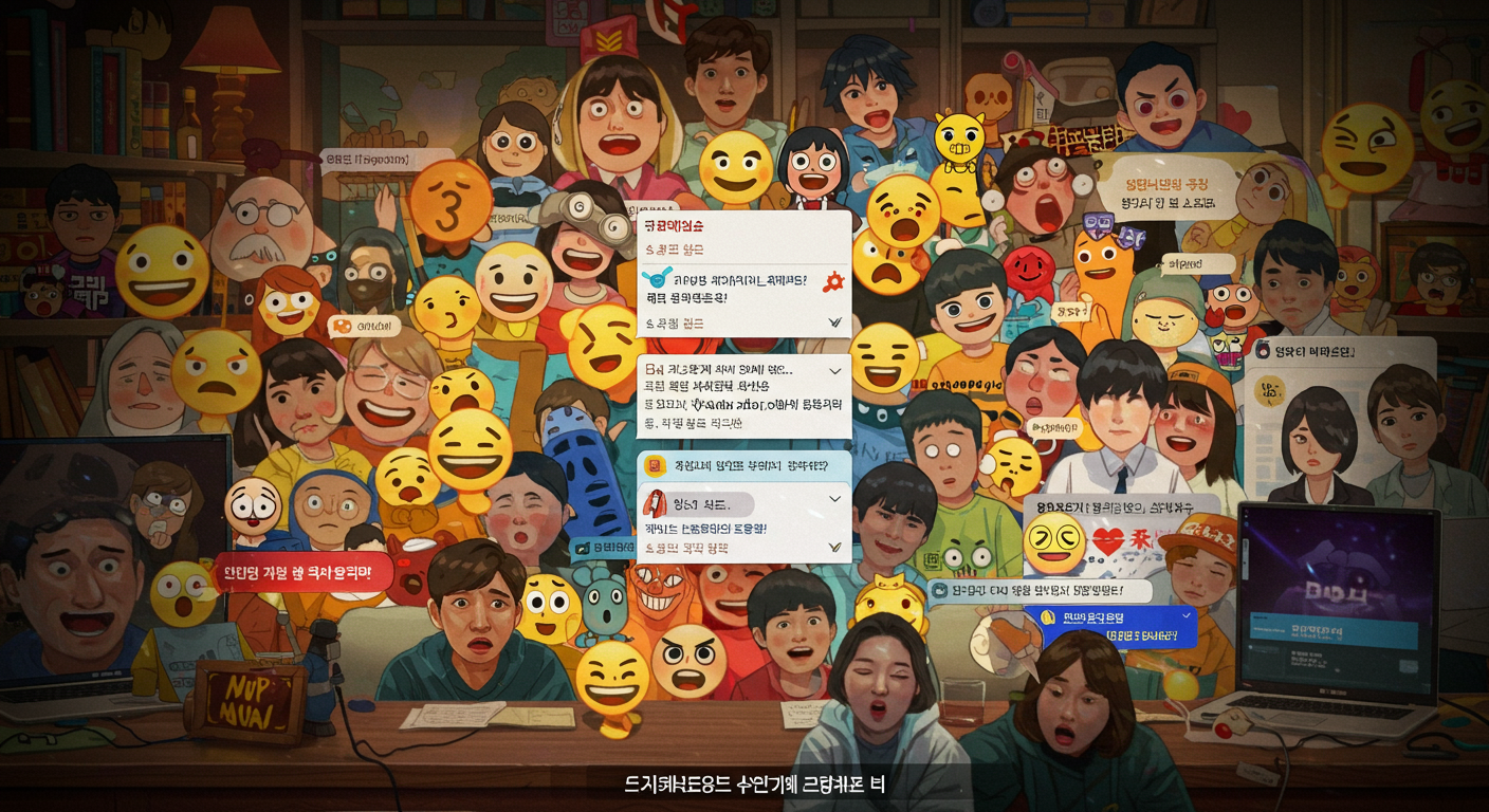 한국 포럼에서 공정성과 전략에 대해 열띤 토론을 벌이는 네티즌들