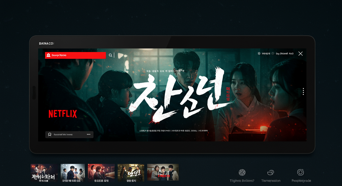 넷플릭스 인터페이스에 소개된 현대적인 한국 드라마 이미지