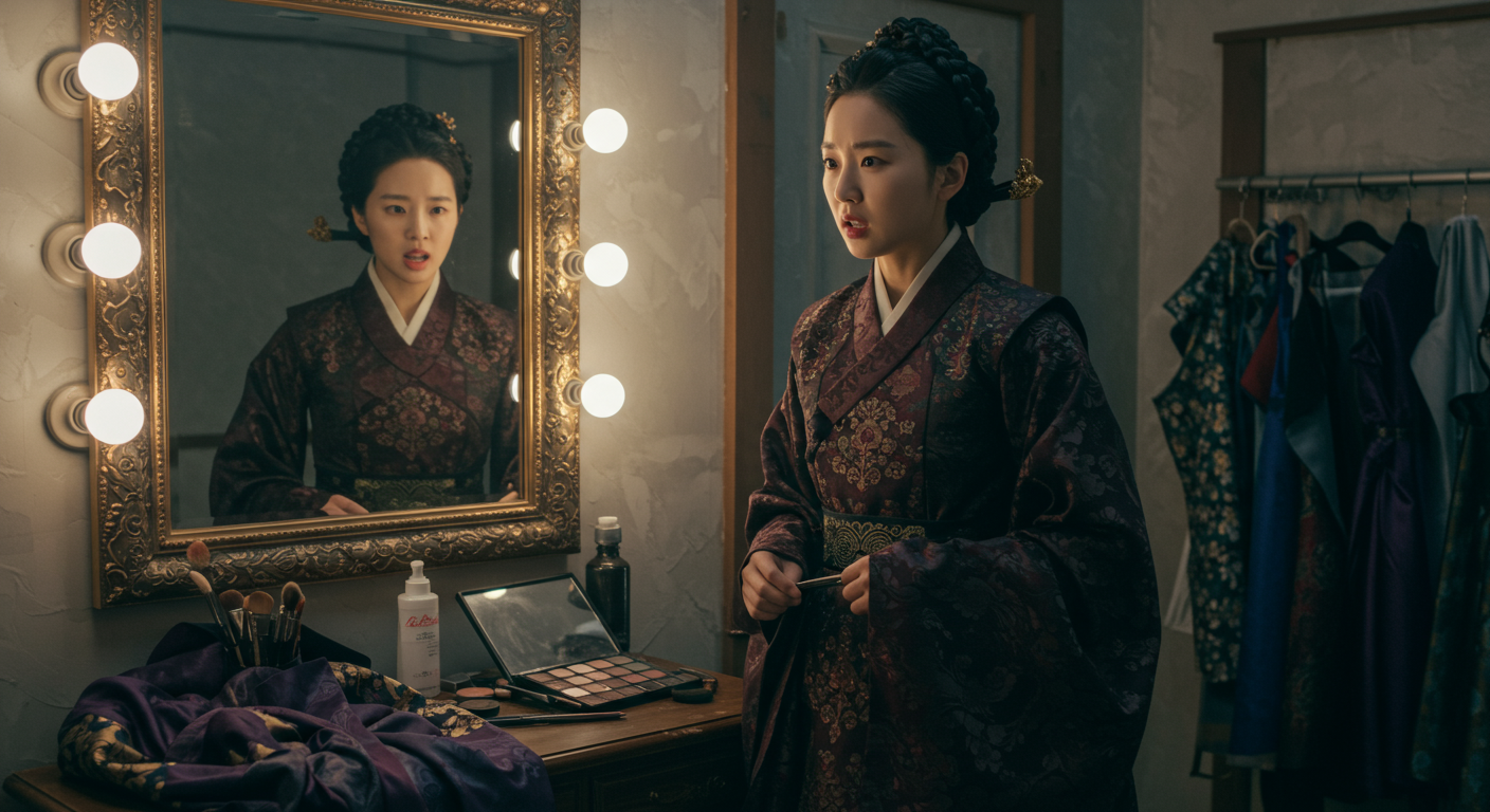 새로운 역할을 실험하며 거울 앞에서 예술적 자유를 만끽하는 한국 여배우