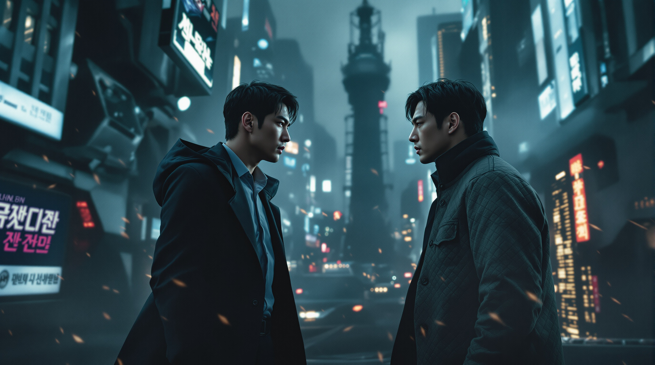 지창욱과 도경수가 출연하는 스릴러 드라마의 긴장감 넘치는 장면