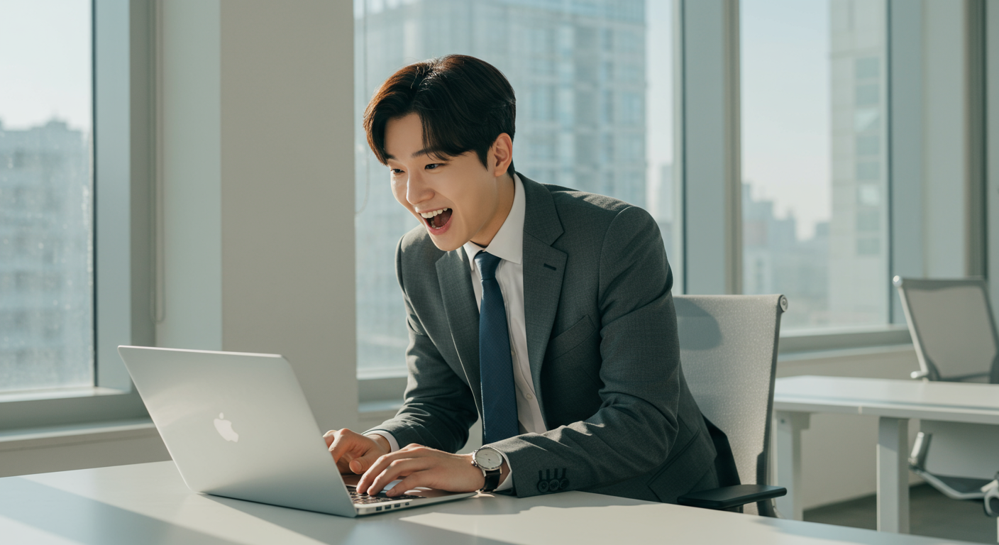 도시 사무실에서 노트북으로 새로운 드라마에 대해 토론하는 모습