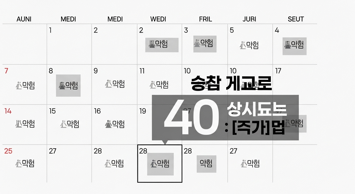 매주 수요일마다 방영일이 표시된 한국 달력과 최종회를 위한 카운트다운