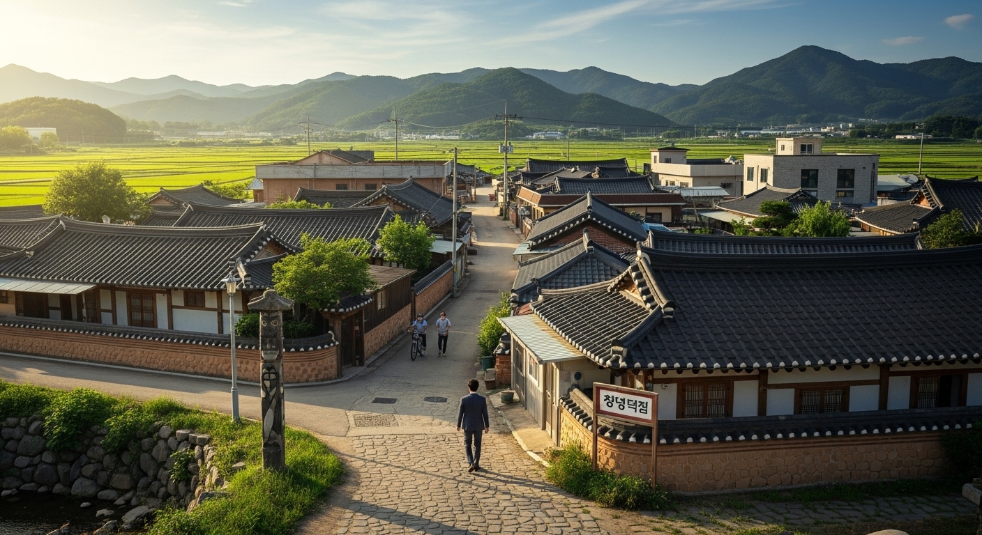 전통과 현대가 어우러진 창녕의 시골 마을 풍경