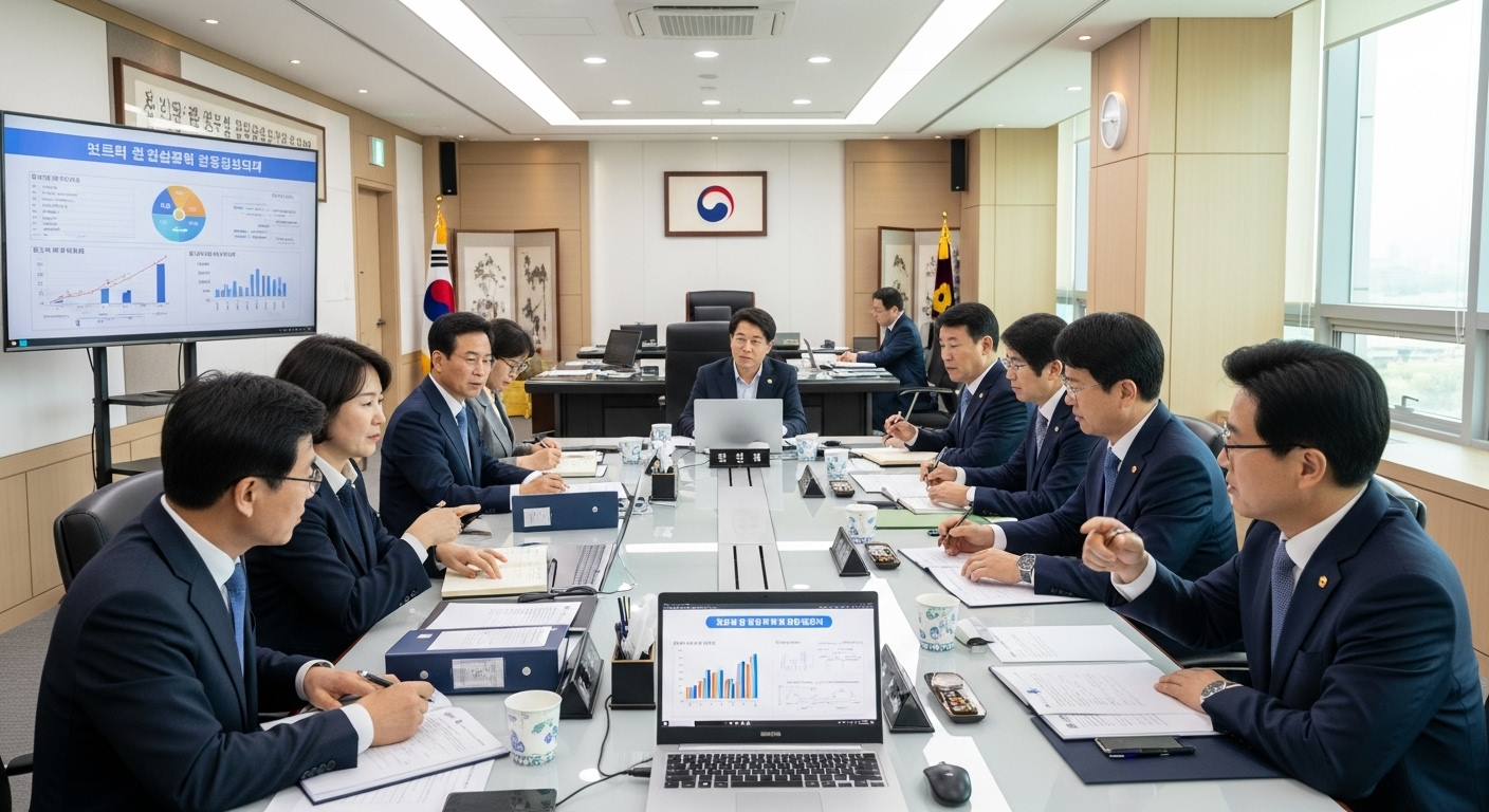 한국 정부 사무실에서 비만 치료제 오남용 방지를 위한 규제를 논의하는 모습