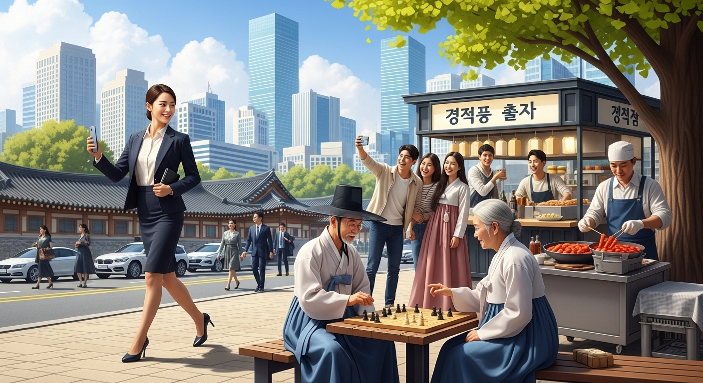 다양한 활동에 참여 중인 한국 사람들의 모습