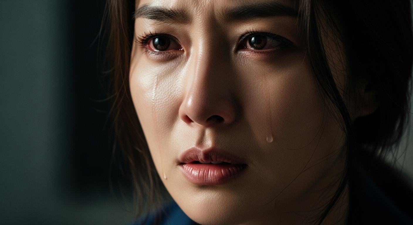 감정 깊이를 표현하는 복잡한 캐릭터로서의 여배우 클로즈업