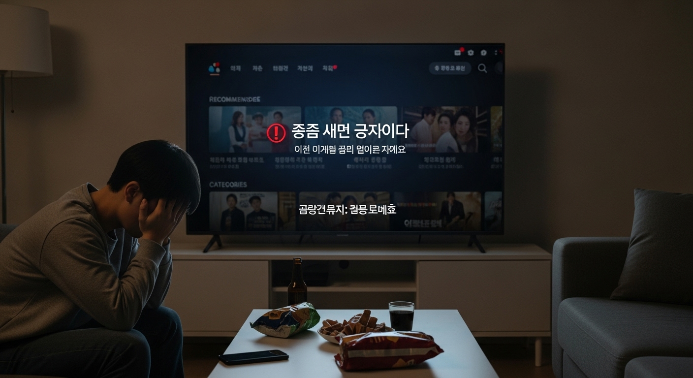 한국 디지털 스트리밍 플랫폼에서 논란 많은 영화가 이용 불가능하다는 메시지와 실망한 사용자
