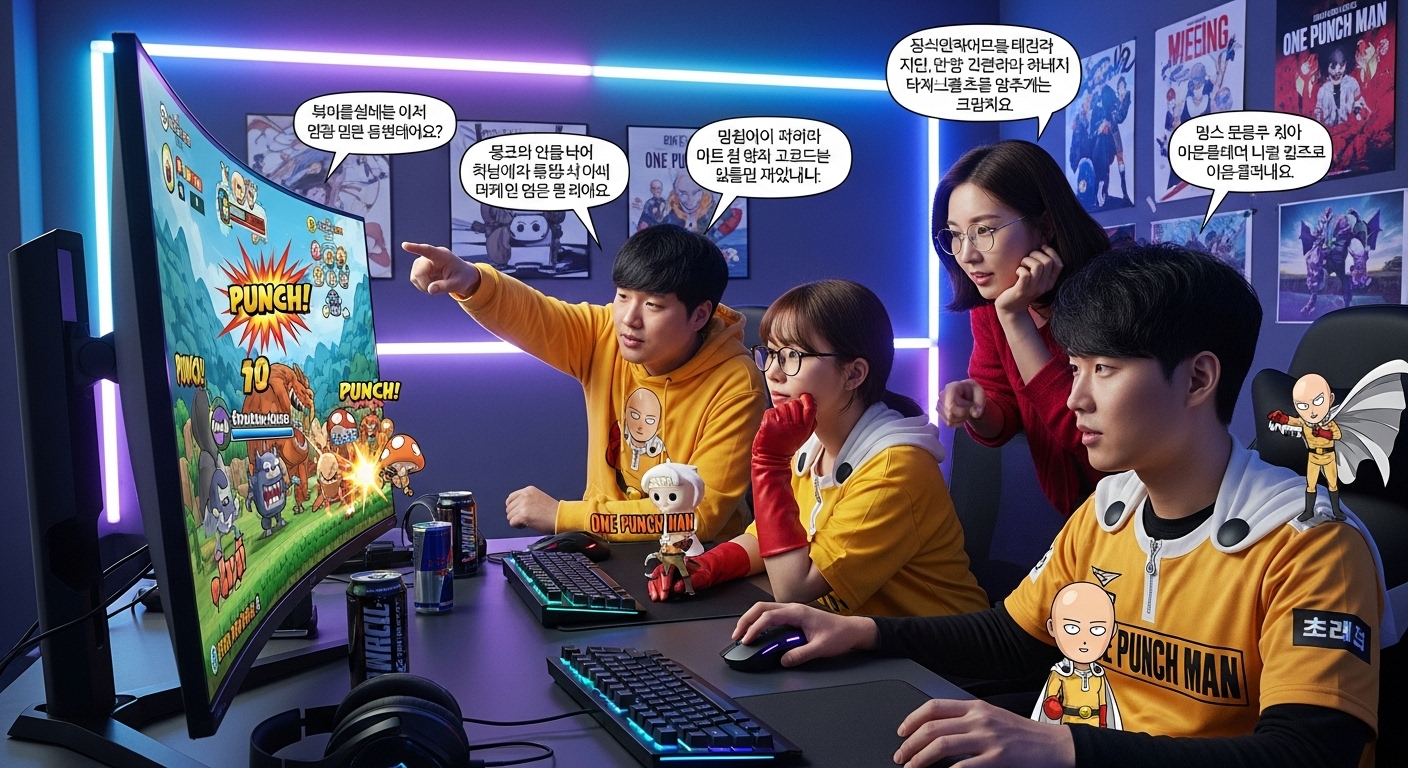 게임 협업에 대해 이야기하며 메이플스토리를 즐기는 다양한 게이머들