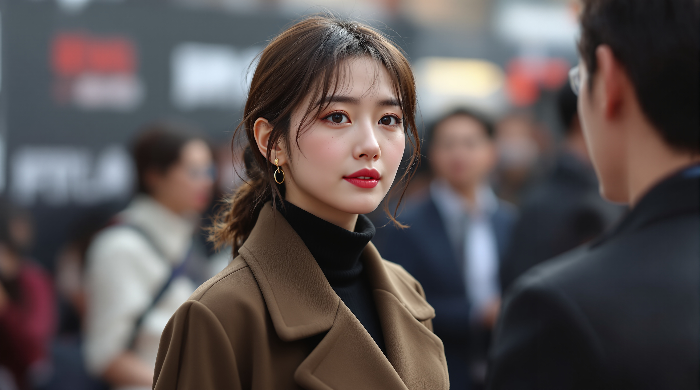 부산국제영화제에서 주근깨 메이크업으로 이목을 끄는 배우 김민하의 모습