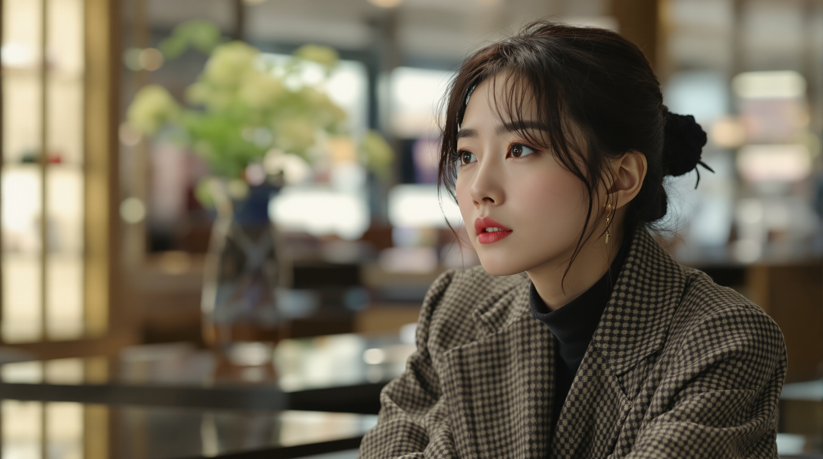 명품관에서 복잡한 표정을 짓고 있는 은수 역의 전소니