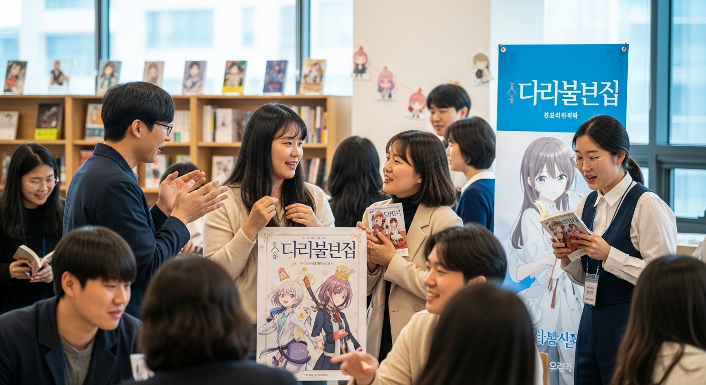 커뮤니티 행사에서 약사의 혼잣말 팬들이 모여 토론하고 있는 모습
