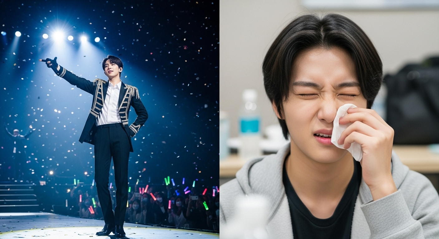 무대 위 카리스마와 일상에서의 귀여움이 동시에 드러나는 아이돌 모습