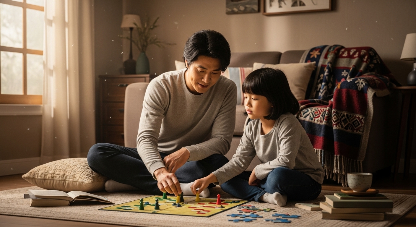 부모와 자녀가 함께 시간을 보내며 신뢰를 재구축하는 모습
