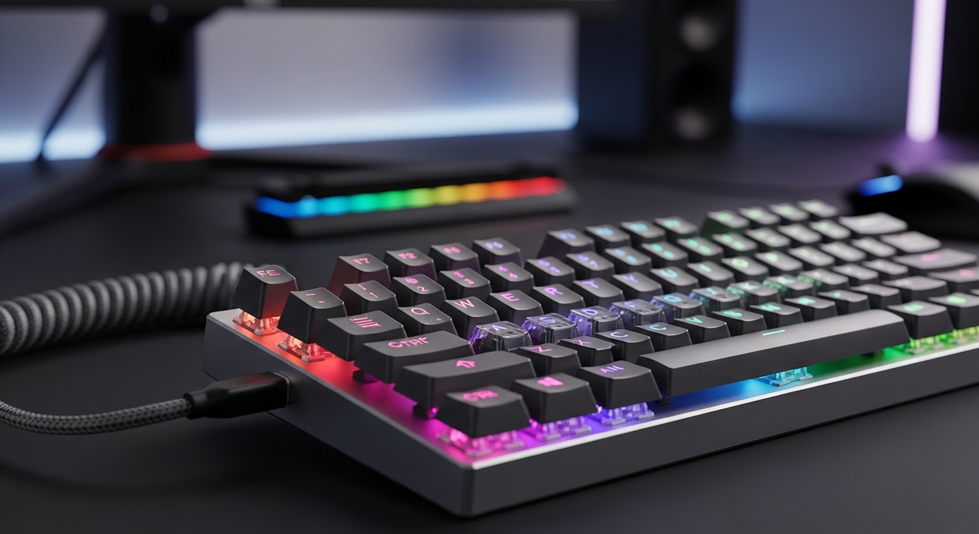 RGB 조명이 있는 컴팩트한 기계식 키보드 레이아웃