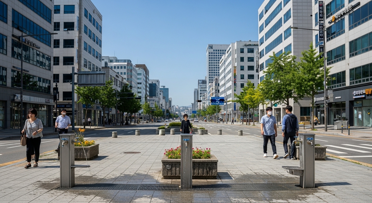 파주시의 거리에서 사람들이 걱정스러운 얼굴로 지나가는 모습