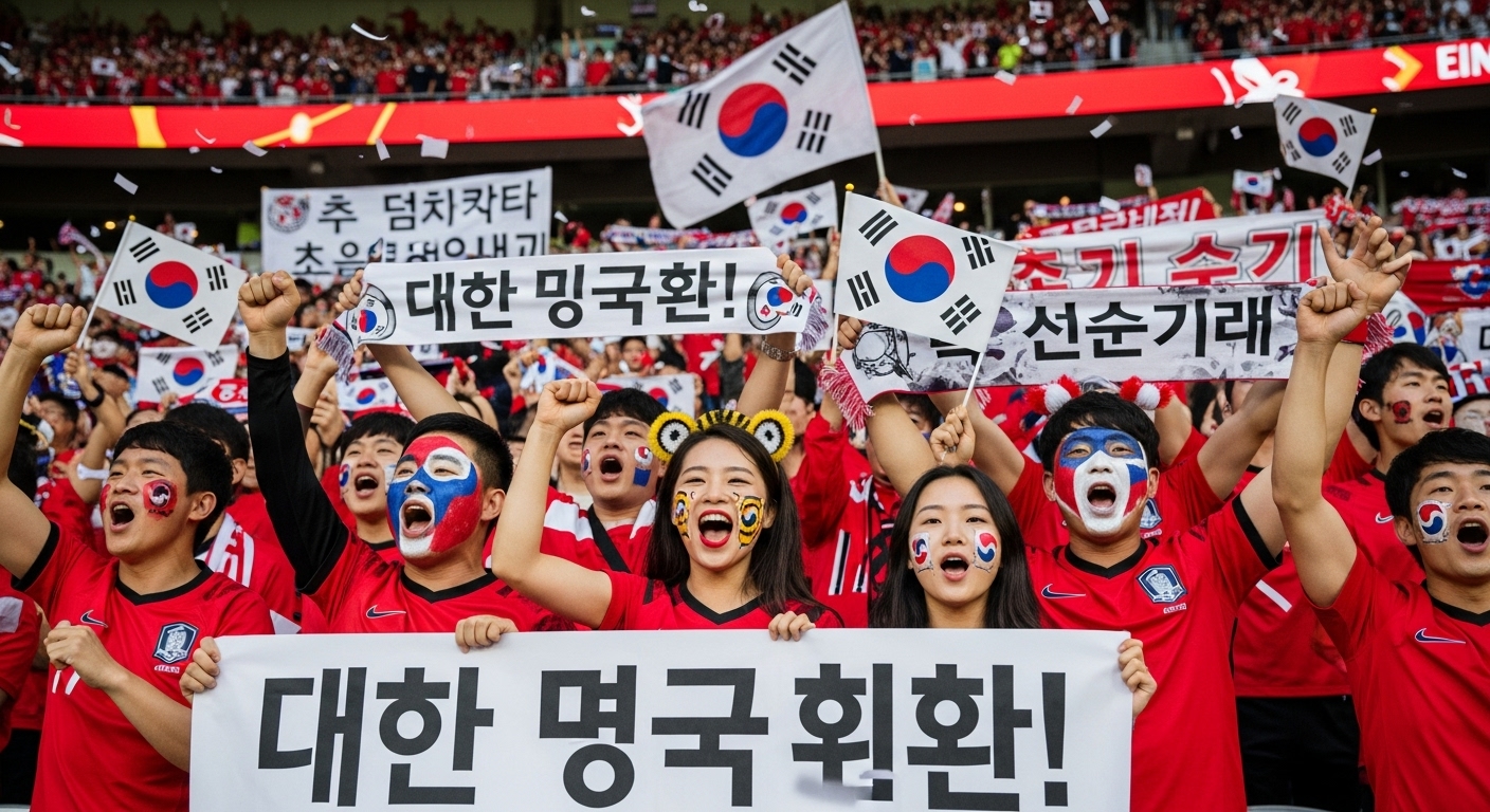 경기장에서 열광적으로 응원하는 팬들