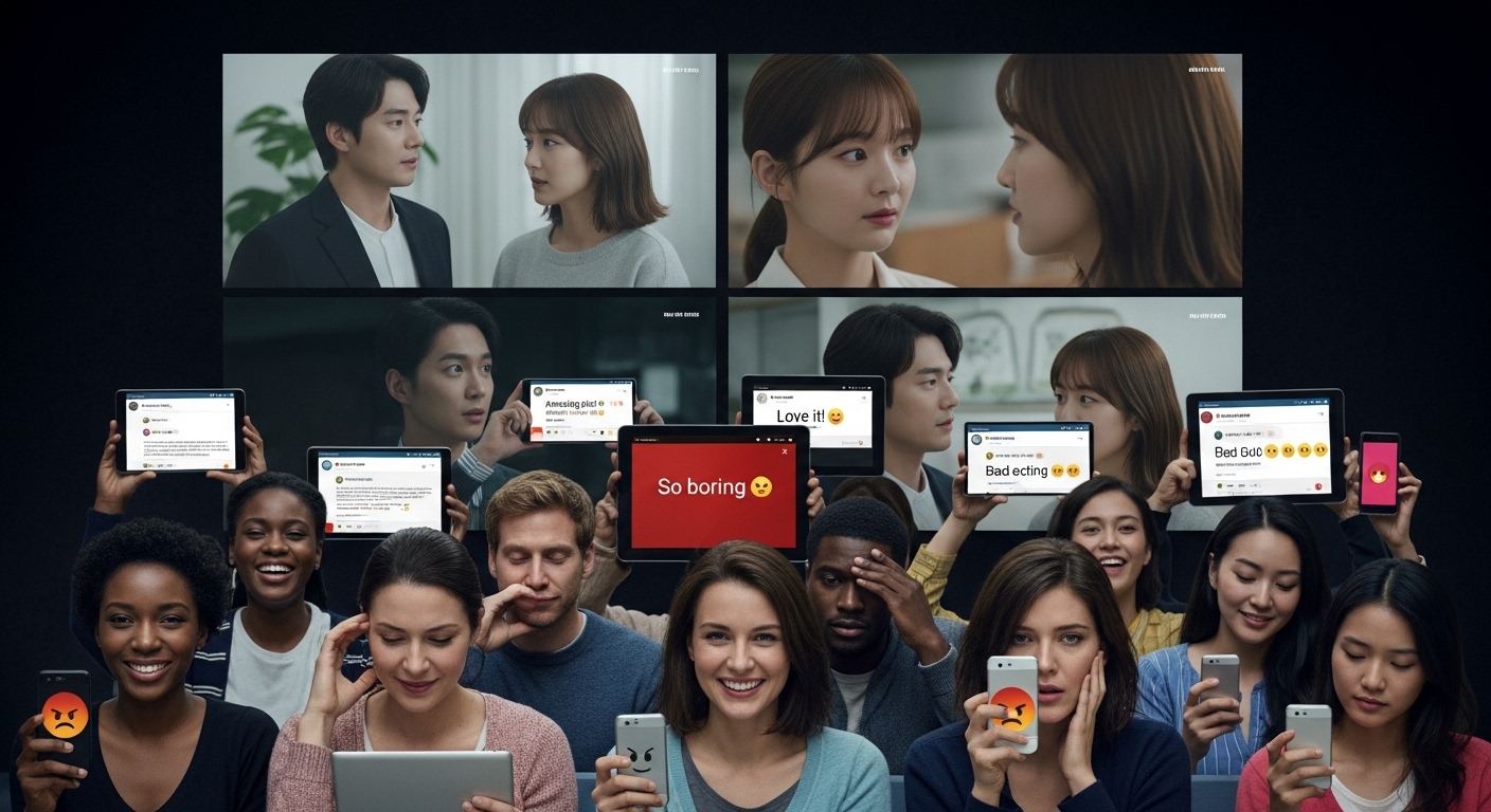 소셜 미디어 플랫폼에서 드라마 초기 에피소드에 대한 다양한 관객 반응