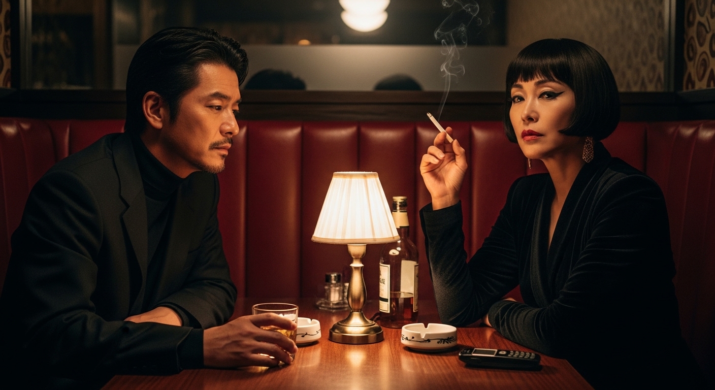 비밀스러운 식당 부스에서 만난 두 유명 인사