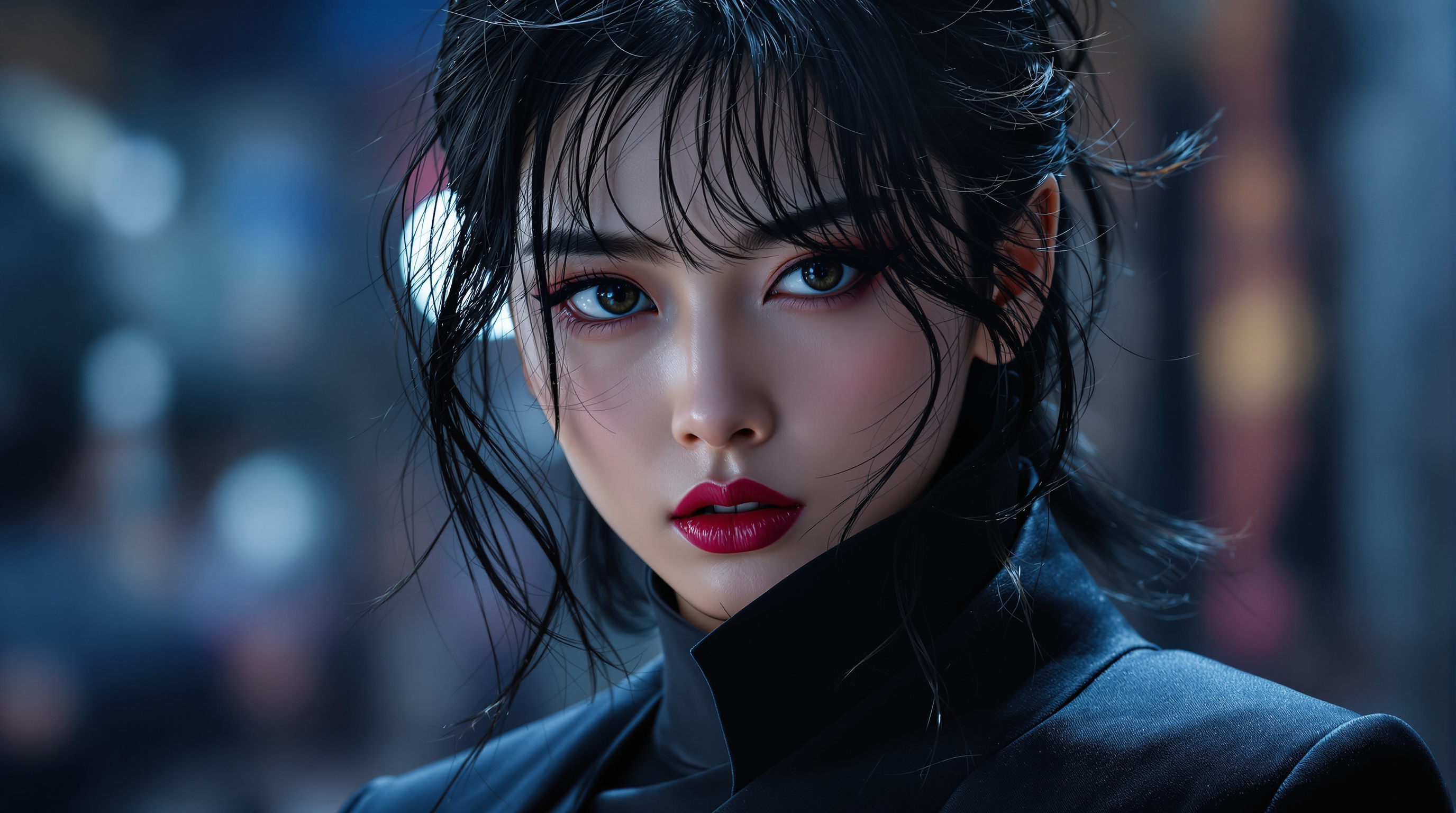 새로운 역할을 맡은 김유정의 강렬한 표정과 스타일리시한 모습