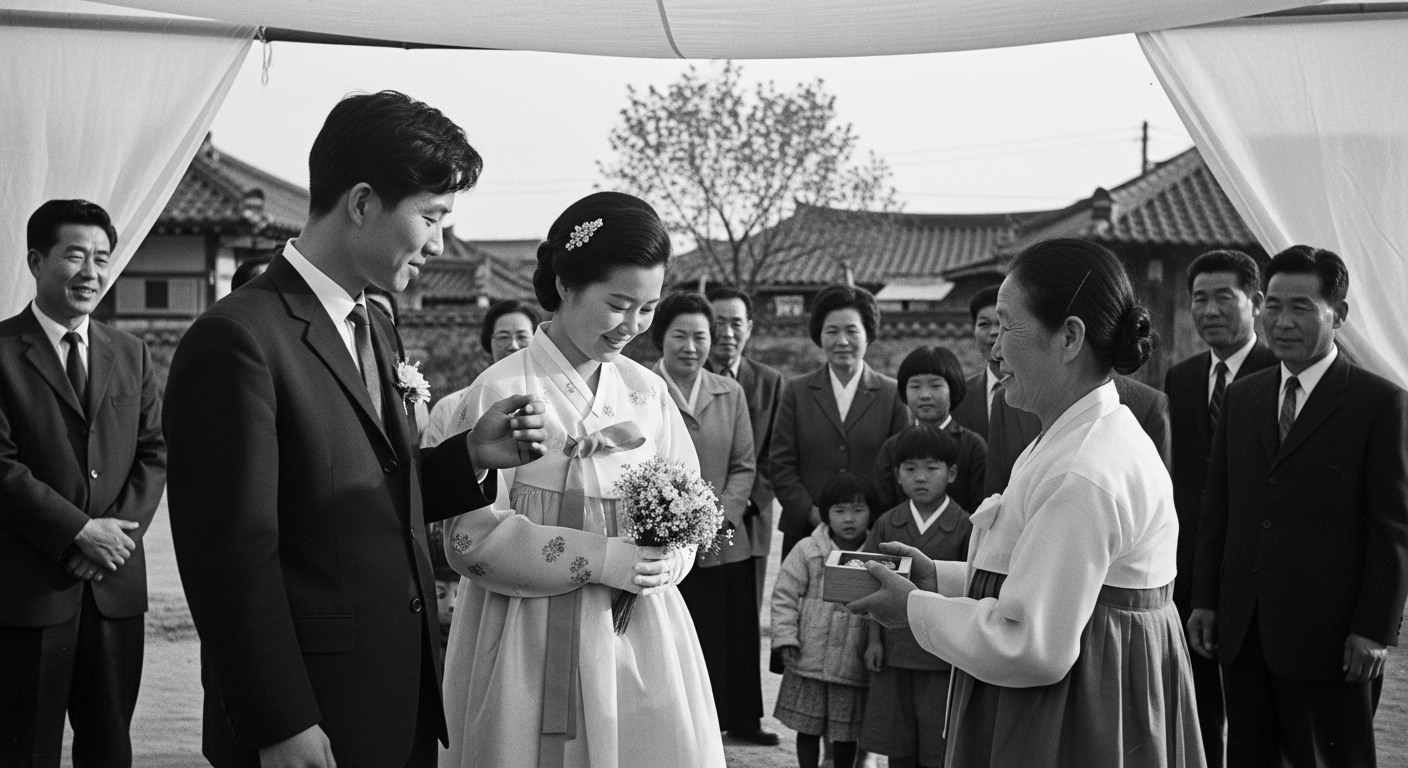 1960년대 한국의 소박한 결혼식 사진