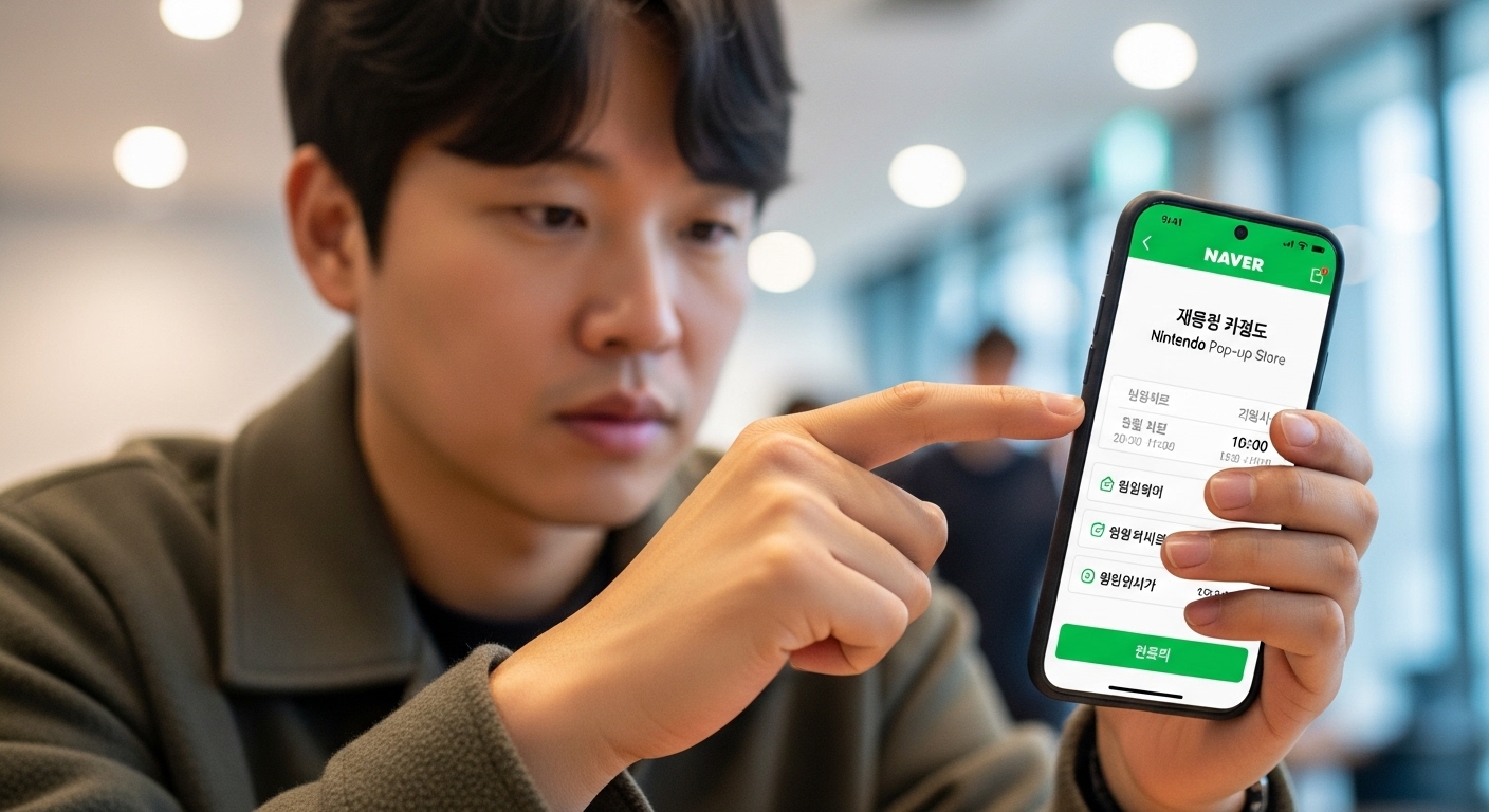 스마트폰으로 네이버 예약 시스템을 이용하는 장면