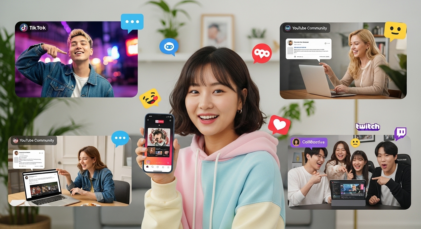 다양한 소셜 미디어 플랫폼을 활용하여 팔로워와 따뜻하게 소통하는 인플루언서들