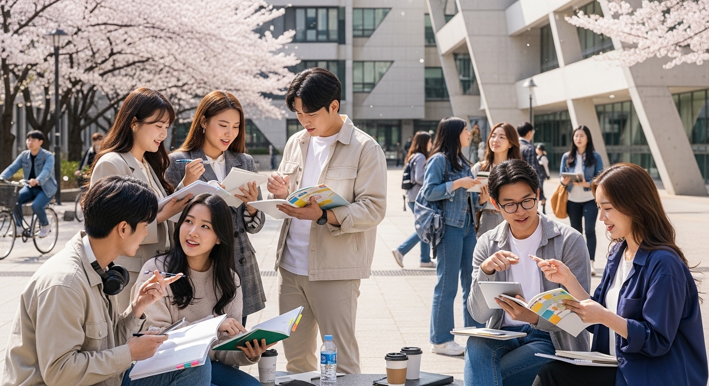 새 학기를 맞아 강의 선택을 고민하는 대학생들