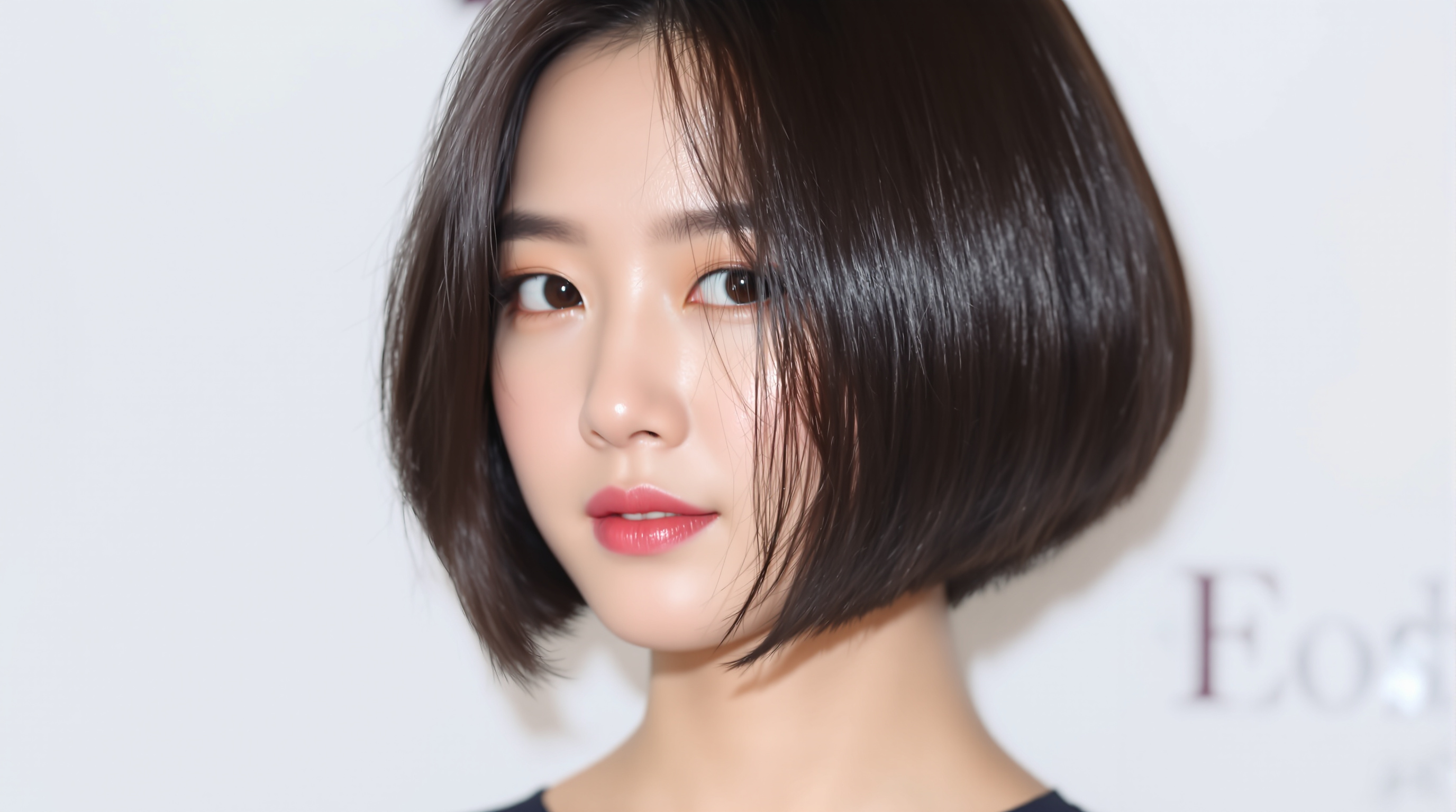 턱선을 강조하며 은은한 C컬을 더한 손예진의 세련된 칼단발 클로즈업