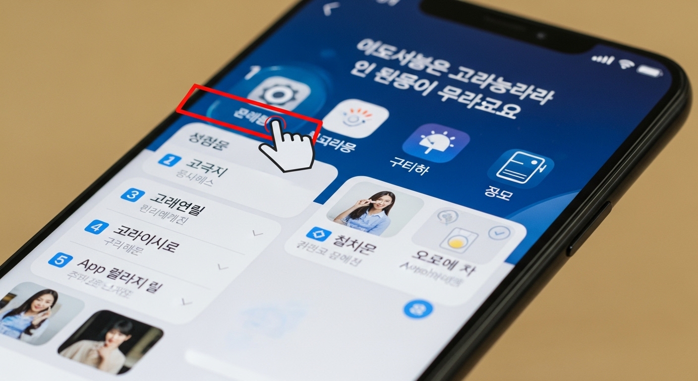 화면 밝기를 조정하는 단계별 가이드가 보이는 스마트폰 화면