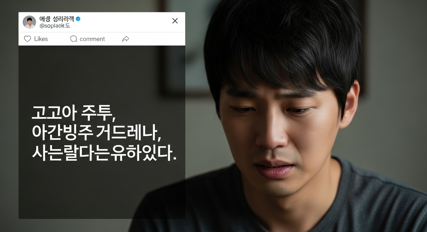 소셜 미디어 플랫폼에 공개된 사과문을 읽는 장면